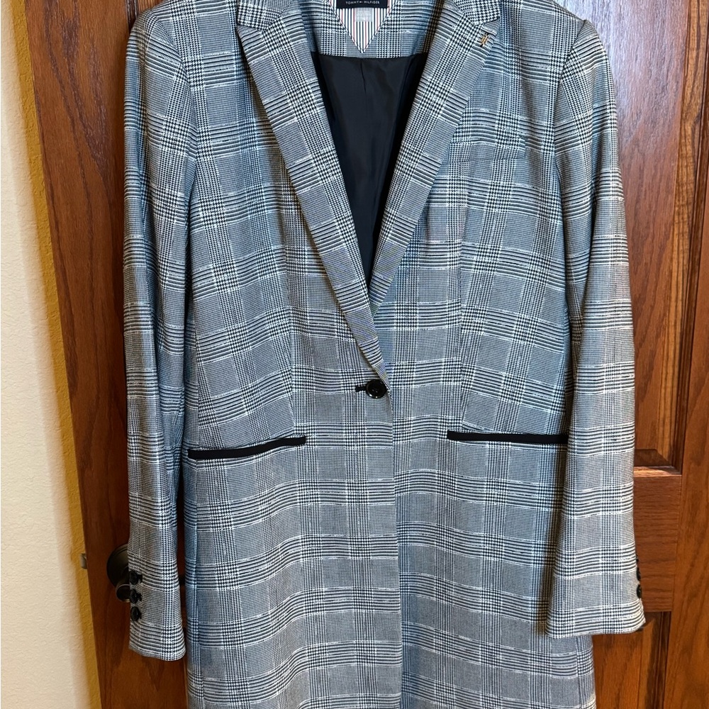 Tommy Hilfiger Black and White Houndstooth Blazer